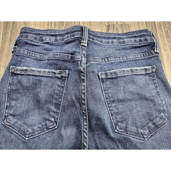 Just Black Denim Jeans Womens 27 Blue Dark Wash Raw Hem Ankle Skinny Made USA - Picture 3 of 12